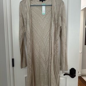 Elegant Cream Open-Front Sweater